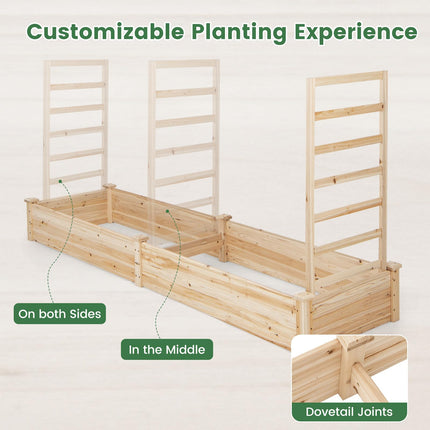 Dreamade Raised Garden Bed with Trellis, 93" L x 25" W x 40" H