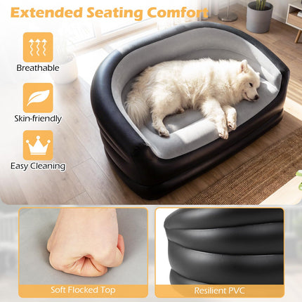 Dreamade Inflatable Loveseat Couch Portable & Foldable 2-Seater Air Sofa(1/2)