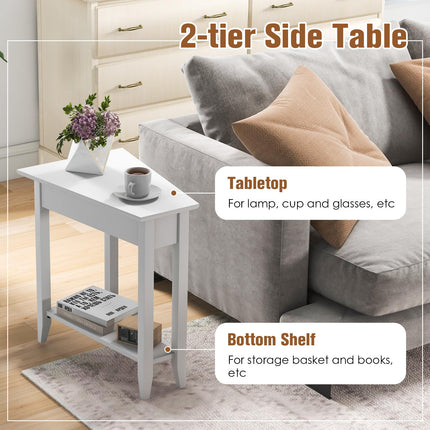 Triangle Side Table with Storage Shelf - Dreamade