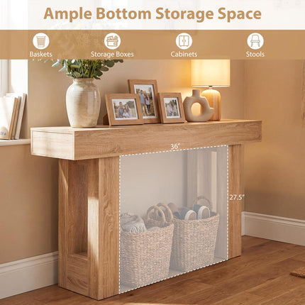 Dreamade 63" Farmhouse Wooden Narrow Entryway Console Table