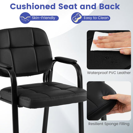 Dreamade Leather Office Reception Chairs with Padded Armrests