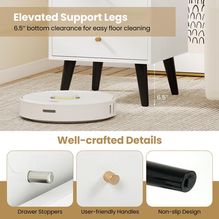 Dreamade Night Stand with 2 Drawers Mid Century Modern Bedside Table