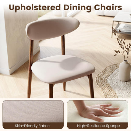 Dreamade Modern Upholstered Wooden Dining Chairs with Fabric Padded Seat (2/4)