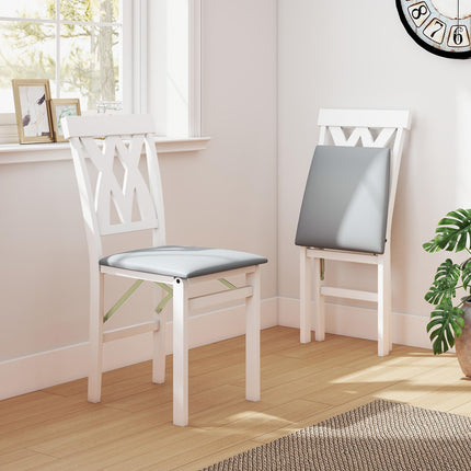 Dreamade Folding Dining Chairs with Rubber Wood Frame