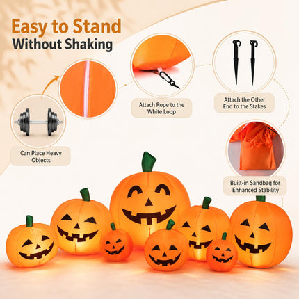 DREAMADE 7.5 FT Halloween Inflatable Pumpkins Blow Up Jack-o-Lantern