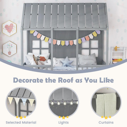Dreamade Twin House Bed with Trundle