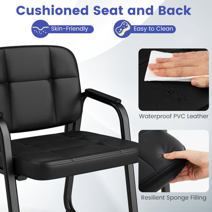 Dreamade Waiting Room Leather Office Reception Chairs with Padded Armrests