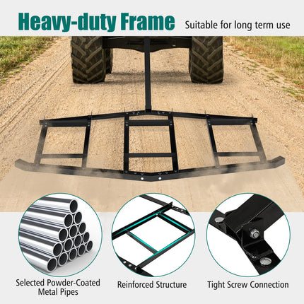 DREAMADE 74"/84" Driveway Drag Harrow with Adjustable Bars & Reinforced Design for ATV