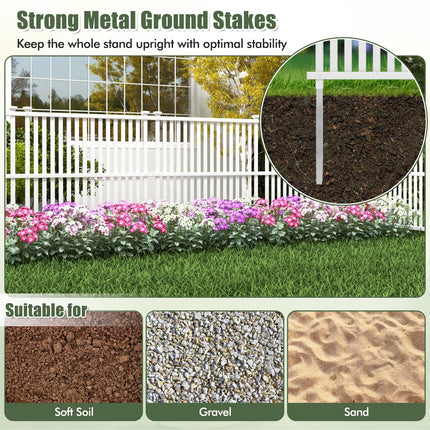 Dreamade Air Conditioner Fence 2/4 Panels - 45''W x 45''H Outdoor Fence Privacy Screen with Metal Stakes