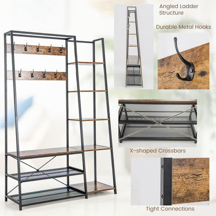 Dreamade Coat Rack with Shoe Bench