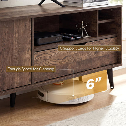 Dreamade TV Stand for TVs up to 65 Inches Rustic Entertainment Center