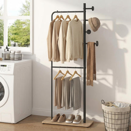 Dreamade Double Rods Clothes Hanging Rack for Entryway