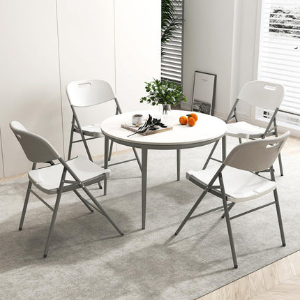Dreamade 4/8/12-Pack Plastic Folding Chairs, HDPE Waiting Room Chairs w/Metal Frame
