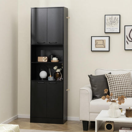 Dreamade Kitchen Pantry Cabinet, 75” Tall Freestanding Cupboard with Doors & Shelves