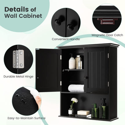 Dreamade Bathroom Wall Mounted Cabinet - Storage Cabinet w/Adjustable Shelf