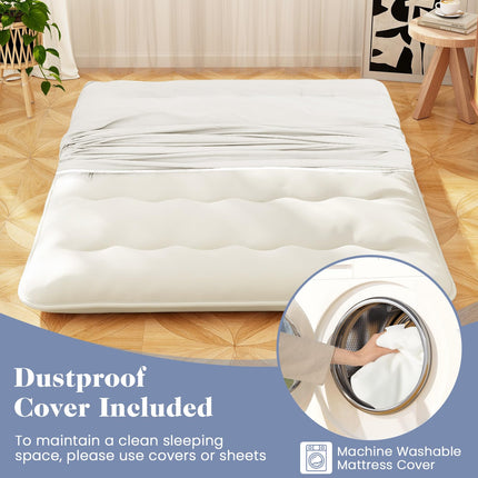 Dreamade Japanese Floor Mattress, 4 Inch Futon Mattress with Washable Cover & Storage Bag