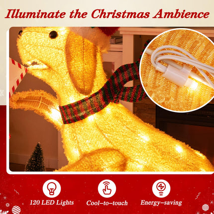Dreamade 3.5 FT Lighted Dachshund Climbing Mailbox, Pre-Lit Christmas Holiday Decoration
