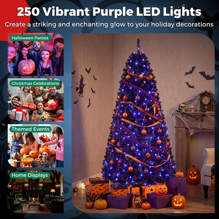 DREAMADE 6/7 ft Prelit Black Christmas Tree