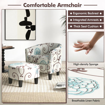 Dreamade Small Accent Chair with Ottoman Set