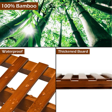 Dreamade 3 Tier Folding Storage Shelf, Bamboo Ladder Plant Stand