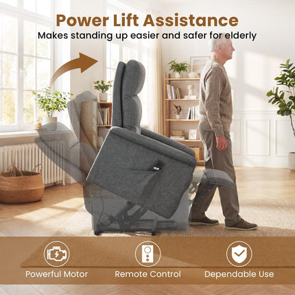 Dreamade Electric Recliner Sofa w/Remote Control & Side Storage Pocket for Elderly