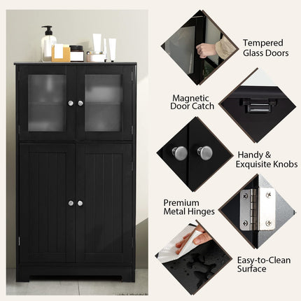 Dreamade Storage Cabinet with Doors - Bathroom Floor Cabinet, Freestanding Tall Cabinet
