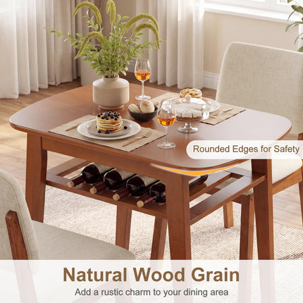 Dreamade Space Saving Kitchen Table and Chairs Set w/Rubber Wood Frame