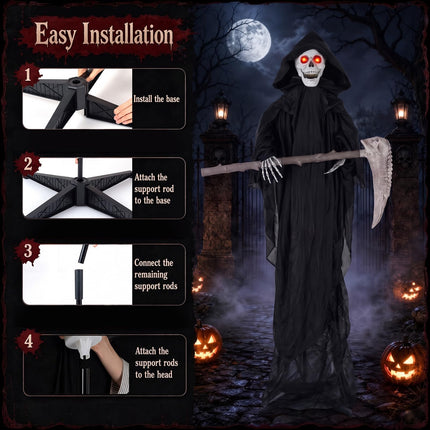 DREAMADE 6 FT Life Size Animatronic Grim Reaper