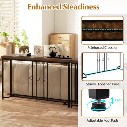 Dreamade 55" Narrow Entryway Table with H-Shaped Base & Spacious Tabletop