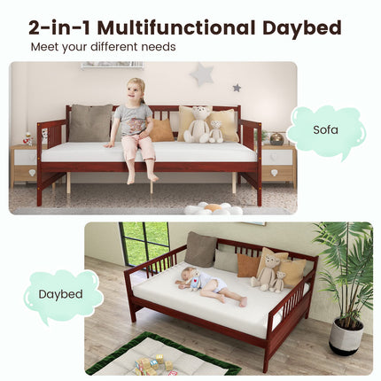Dreamade Full Size Daybed, Wooden Daybed Sofa Bed Frame with Wood Slat Support for Kids Teens (Full)