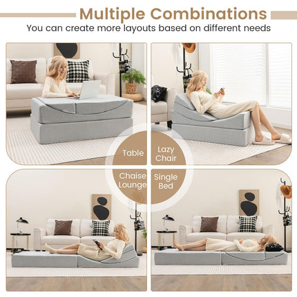4-in-1 Floor Futon Sleeper Chair with High-Density Foam - Dreamade