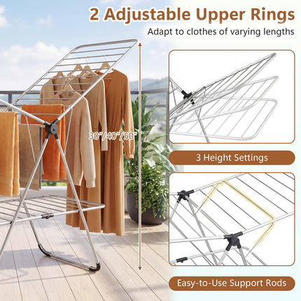 Dreamade Foldable Clothes Drying Rack for Indoor and Outdoor Use