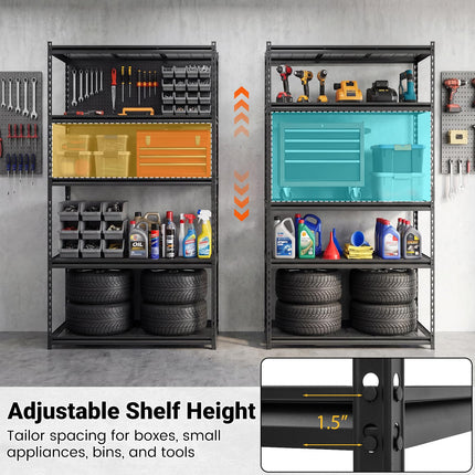 Dreamade 5-Tier Metal Storage Shelves(1/2/3/4,36" L x 18" W x 72" H)
