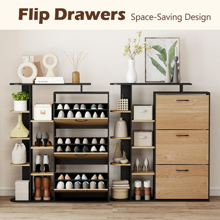 Dreamade Shoe Cabinet with 3 Flip Drawers