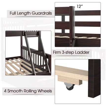 Twin Over Full Bunk Bed with Trundle - Dreamade
