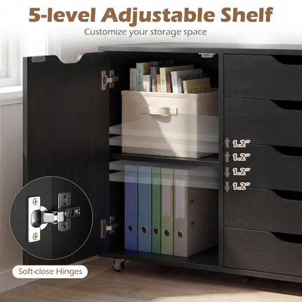 Dreamade 5-Drawer File Cabinet with Door (31" W x 16" D x 25.5")