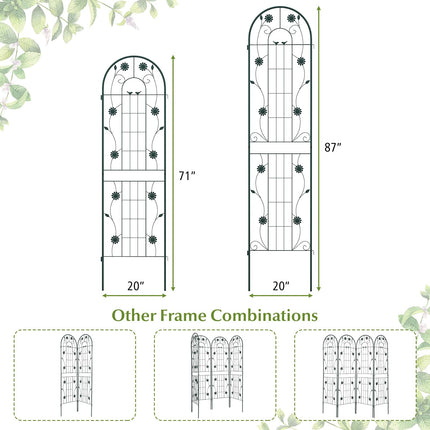 Dreamade Garden Trellis, Tall Galvanized Steel Trellis for Climbing Plants