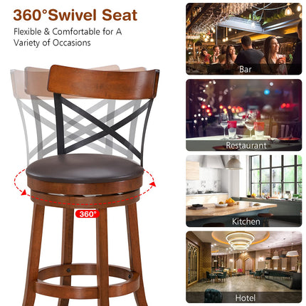 Dreamade 25”Height Kitchen Counter Bar Stools for Kitchen Island, Pub, and Restaurant
