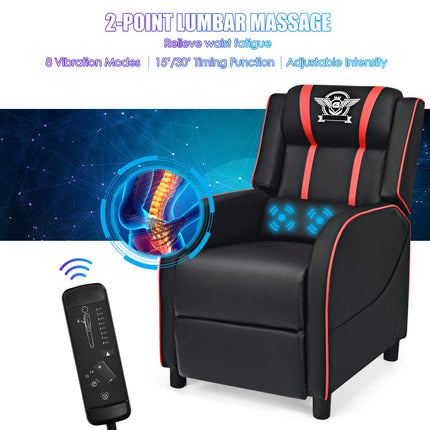 Gaming Recliner Chair, Racing Style Single Recliner Sofa - Dreamade