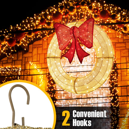 Dreamade 48 Inch Pre-Lit Christmas Wreath, Indoor/Outdoor Xmas Decoration with 200 LED Lights