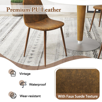 Dreamade Upholstered Dining Chairs Set of 4 PU Leather Kitchen Side Chairs w/Padded Seats