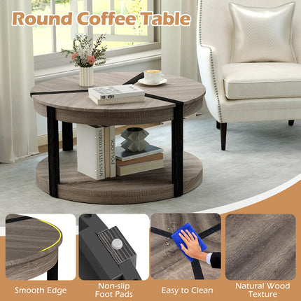 Dreamade 2 Tier Round Coffee for Living Room Reception Room