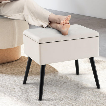 Dreamade 20" Ottoman with Storage - Set of 1/2 Makeup Vanity Bench with Flip Top Storage