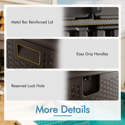 Dreamade Patio Deck Box - Outdoor Storage Bin with Flip Lid, Lock Hole, 31-130 Gallons