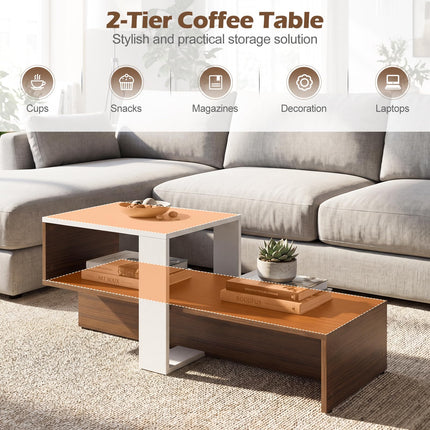 Dreamade 31.5" Small Coffee Table with Storage