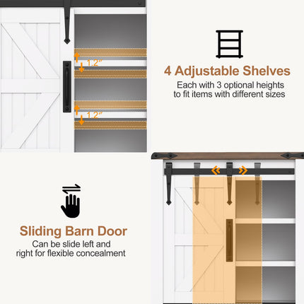 Farmhouse Bathroom Floor Cabinet Freestanding Wooden Storage Organizer