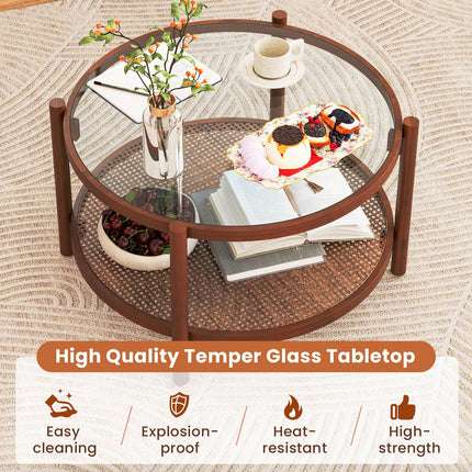 Dreamade Rattan Coffee Table