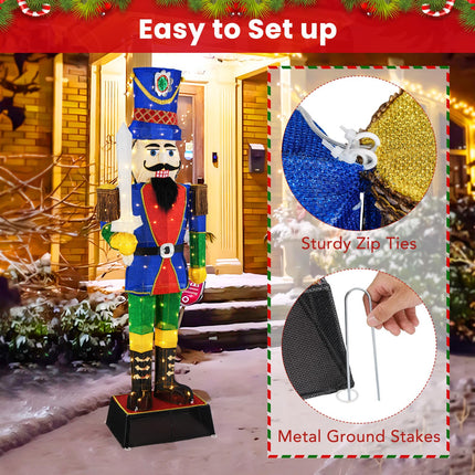 Dreamade 6 FT Lighted Nutcracker with Sword, Life-Size Soldier Christmas Decoration with 110 LED Lights