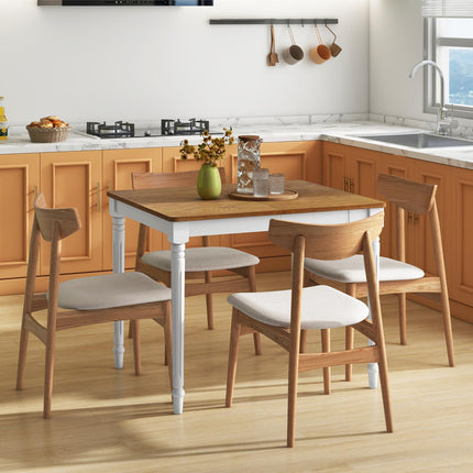 Dreamade Extendable Dining Table for 4-8 People, Large Folding Kitchen Table with Rubber Wood Legs, 220 Lbs Capacity