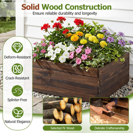 Dreamade 23" x 23" Square Wooden Raised Garden Bed (1/2)